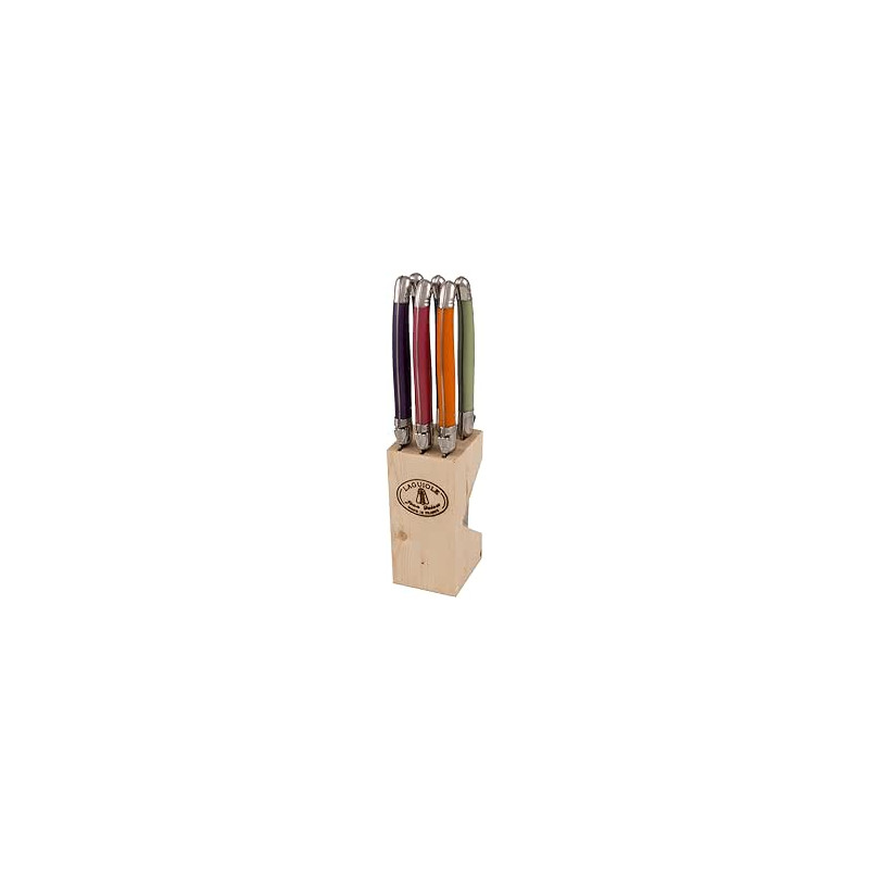 Laguiole Jean Dubost Bloc 6 Couteaux Steak Mixés