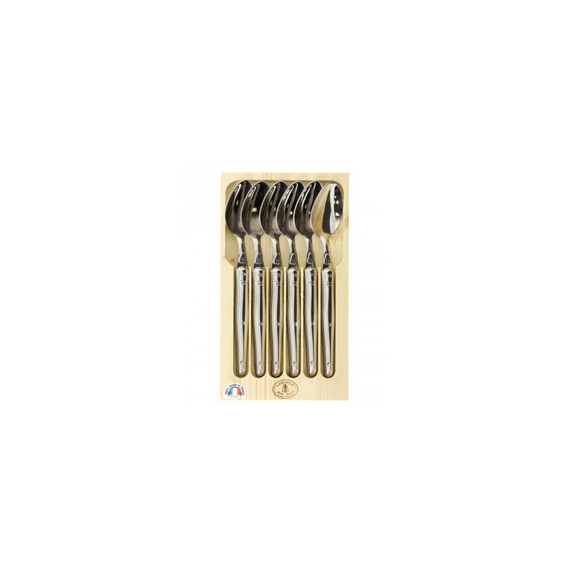Coffret de 6 cuillères inox - jean dubost Laguiole - fabriqué en france.