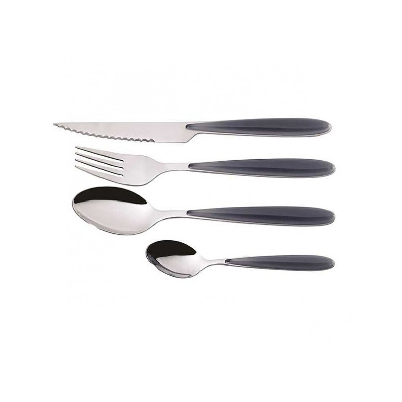 jean Dubost - menagere 24 pieces. gris/petit carreau.