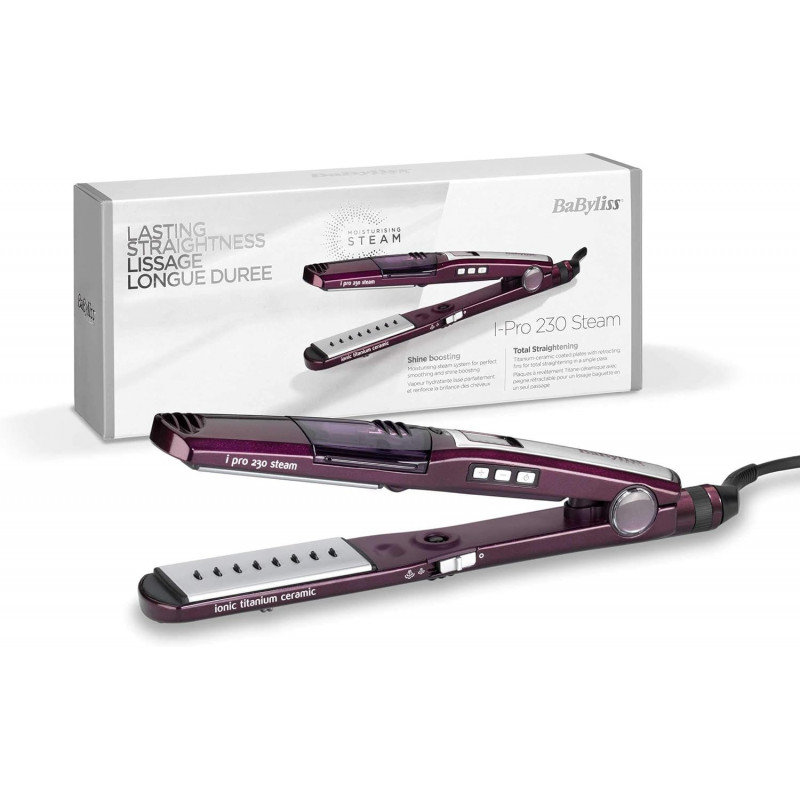 BaByliss Lisseur I-Pro 230 Steam avec technologie Brillance pour un lissage ultime ST395E -  Violet.