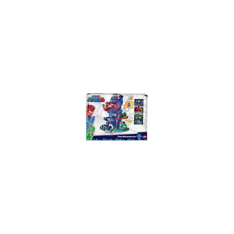 Dickie - PJ Masks - Garage Quartier Général Pyjamasques & 4 Véhicules.