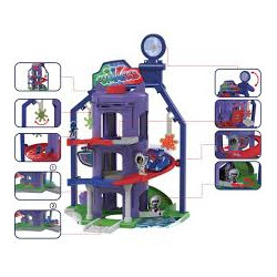 Dickie - PJ Masks - Garage Quartier Général Pyjamasques & 4 Véhicules.