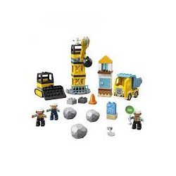 LEGO  Duplo - 10932 La Boule De Démolition - Jeu De Construction avec Camion - Grue Et Bulldozer.
