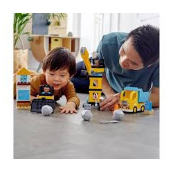 LEGO  Duplo - 10932 La Boule De Démolition - Jeu De Construction avec Camion - Grue Et Bulldozer.