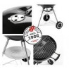 LANDMANN Petit barbecue sphérique à charbon de bois -Surface de cuisson env. Ø 41 cm.