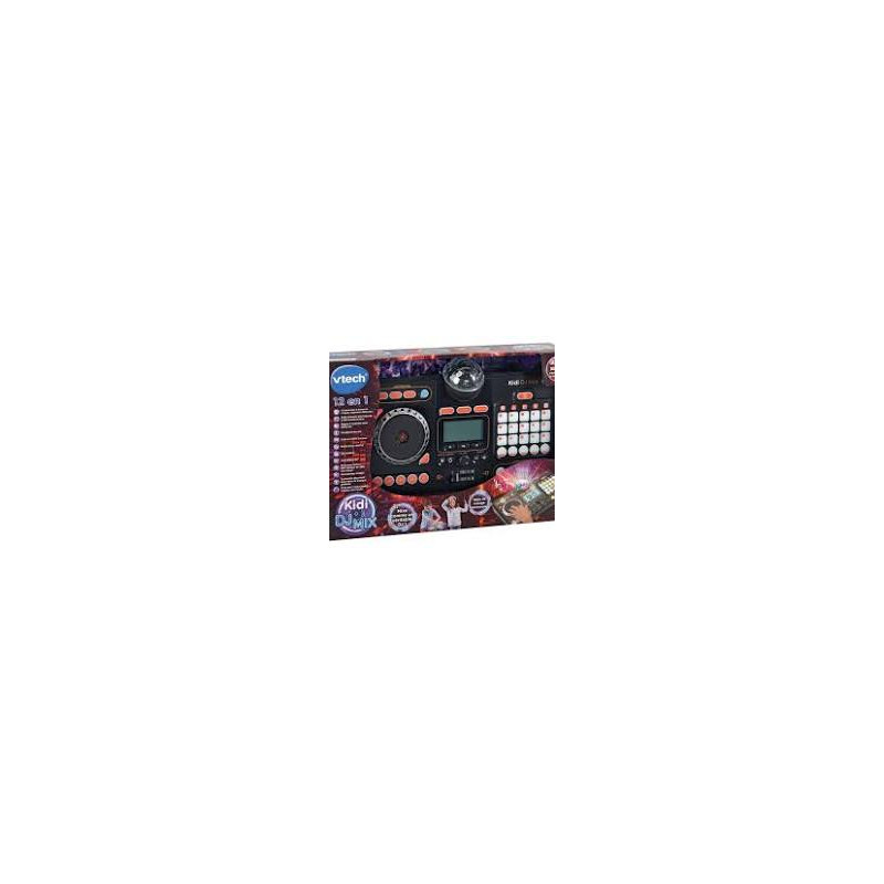 VTech - Kidi DJ Mix - Platine DJ Enfant 12 en 1 - Table de Mixage Bluetooth avec Pads Lumineux - Boule Disco.