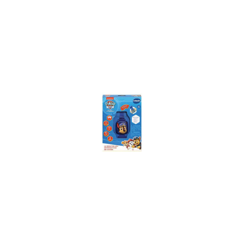 VTech - Pat' Patrouille -  La Montre-Jeu Interactive de Chase -  Montre Enfant à Clapet avec Écran Animé.