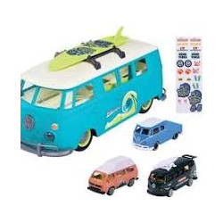 Majorette - Volkswagen The Originals Carry Case - Véhicule 35cm - 3 Véhicules VW Inclus.