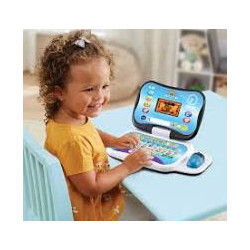 VTech - Ordi Genius Pro Noir - Ordinateur Portable Enfant avec Écran Rétroéclairé - Souris - 20 Jeux Évolutifs.