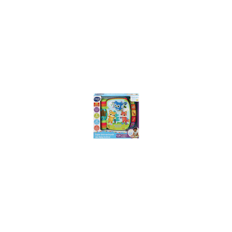 VTech - Super Livre Enchanté des Baby Loulous Bleu - Livre Interactif Bébé - 6 /36 mois.