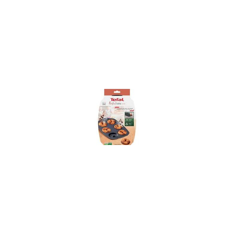 Tefal Moule gâteau 6 mini donuts - Revêtement antiadhésif -  Aluminium recyclé et recyclable.