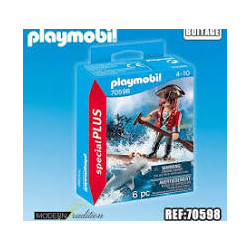 Playmobil Plus - 70598 - Pirate avec bébé Requin - Les Pirates.