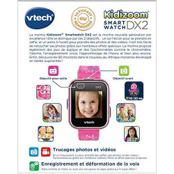 VTech - KidiZoom SmartWatch DX2 Rose -  Montre Digitale Enfant -  Photo - Selfie - Vidéo - Écran Tactile Vertical.