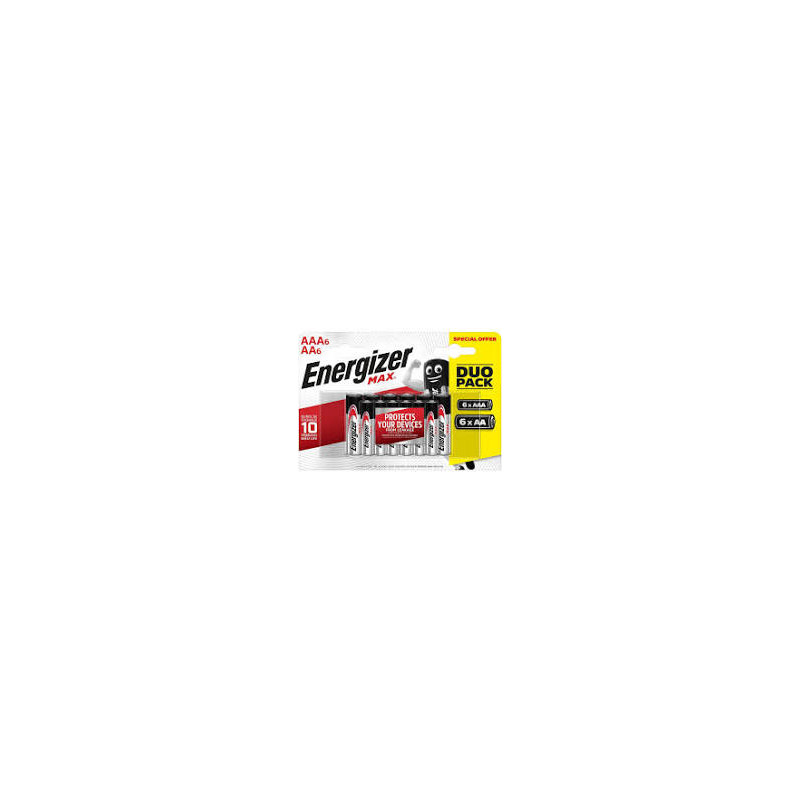 Piles Energizer Max -  BP12 - 6AA & 6AAA.