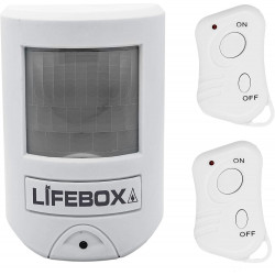 LIFEBOX - Mini Alarme à détecteur de Mouvement et 2 télécommandes