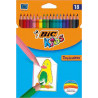 BIC Kids Tropicolors - Crayons de Couleur -  Couleurs Assortis - Etui Carton de 18 unité.