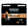Piles AA Duracell Optimum (lot de 12) - Piles Alcalines 1,5V - Jusqu’à 200% plus longtemps ou plus puissant