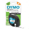 DYMO Lot de 1 Cassettes Ruban LetraTag Polyester - 12 mm x 4 m - Noir sur Blanc.