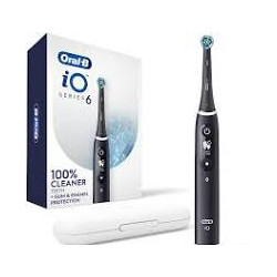 Oral-B iO 6N - Brosse À Dents Électrique Noire Connectée Bluetooth - 2 Brossettes -1 Étui De Voyage.