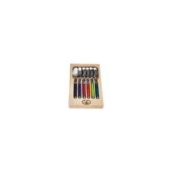 Coffret 6 cuillères à café -  acier inoxydable - manche ABS - couleurs multiples - Jean Dubost - Laguiole.