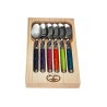 Coffret 6 cuillères à café -  acier inoxydable - manche ABS - couleurs multiples - Jean Dubost - Laguiole.