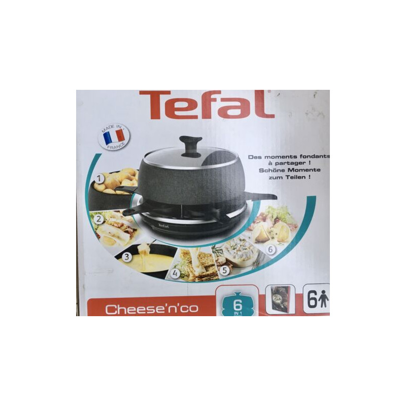 Tefal Cheese.N.Co - Appareil à raclette multifonction - Raclette - Fondue - Tartiflette - Crêpe - Plancha -Boîte à fromage.