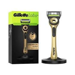 GilletteLabs Avec Barre Exfoliante - Rasoir Pour Homme Gillette - 1 Manche - 1 Lames - Avec Socle Magnétique.