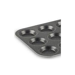 Tefal - Assiette 12 coupelles à cupcakes - en aluminium 30 x 23 x 1.5 cm - Noir - Marron.