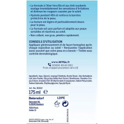 NIVEA SUN - Gel après-soleil Sensitive SOS - gel aloe vera bio hydratant et apaisant - après-soleil sans parfum.