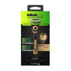 Labs - Rasoir avec barre exfoliante Gillette - Champoin gold edition.