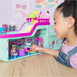 Gabby et la Maison Magique - Gabby Dollhouse - Bateau De Croisière Gabby - 2 Figurines Gabby Chat 16 Accessoires.