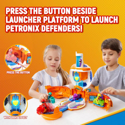 PETRONIX Defenders Ensemble de jeu transformable 3 en 1.Siège social, figurine de jeu transformable.