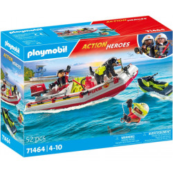 Playmobil 71464 Bateau de Pompier et Scooter des Mers.