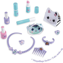 Smoby - Gabby - Coiffeuse 2 en 1 - Tabouret + 12 Accessoires Factices Inclus - Miroir Orientable
