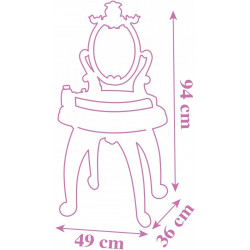 Smoby - Gabby - Coiffeuse 2 en 1 - Tabouret + 12 Accessoires Factices Inclus - Miroir Orientable