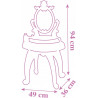 Smoby - Gabby - Coiffeuse 2 en 1 - Tabouret + 12 Accessoires Factices Inclus - Miroir Orientable