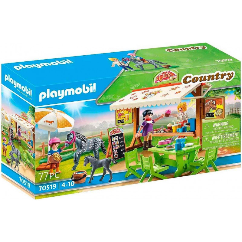 Playmobil 70519 Café du Poney Club - Country - avec Trois Personnages - Un Lieu pour Boire et Manger - Un Poney et Un Poulain.