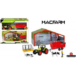 STARLUX – Coffret Ferme La laiterie - avec Tracteur Claas Celtis 446 - Remorque Citerne et Accessoires.