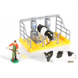 STARLUX – Coffret Ferme La laiterie - avec Tracteur Claas Celtis 446 - Remorque Citerne et Accessoires.