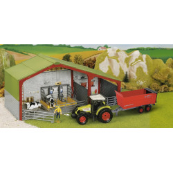 STARLUX – Coffret Ferme La laiterie - avec Tracteur Claas Celtis 446 - Remorque Citerne et Accessoires.