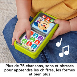 Fisher-Price Mon Smartphone 2 en 1 - jouet d’apprentissage de la naissance aux premiers pas.