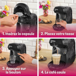 Bosch Machine à Café TASSIMO HAPPY - TAS1002N - plus de 40 boissons chaudes.