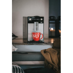 Melitta Purista Argent, Machine à Café à Grains avec Broyeur et Système d'Extraction des Arômes, Silencieuse, Mode 1 à 2 Tasses