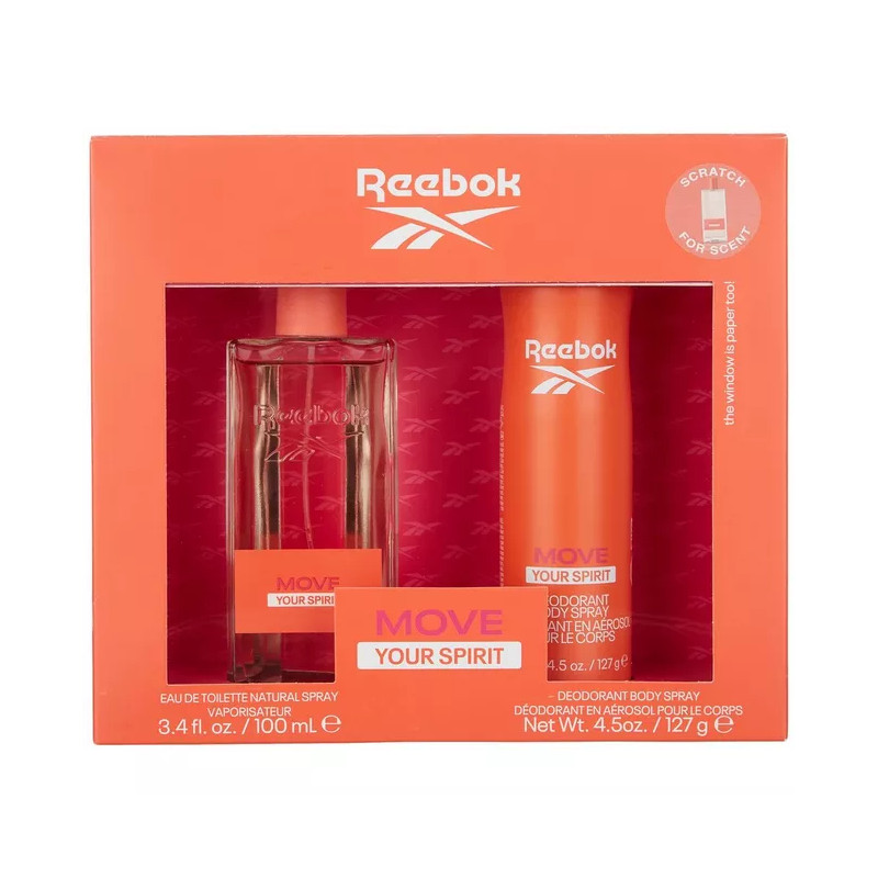 reebok move your spirit coffret parfum +deodarant  pour femme