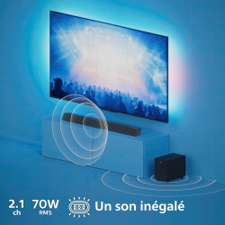 Philips TAB5308/10 Barre de Son 2.1 avec Caisson de Basses sans Fil - 140 W.