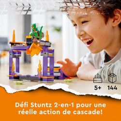 LEGO 60359 City Stuntz Le Défi de Cascade : Le Tremplin - Jouet 2-en-1 avec Moto Dinosaure et Cascadeur.