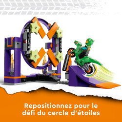 LEGO 60359 City Stuntz Le Défi de Cascade : Le Tremplin - Jouet 2-en-1 avec Moto Dinosaure et Cascadeur.