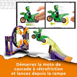 LEGO 60359 City Stuntz Le Défi de Cascade : Le Tremplin - Jouet 2-en-1 avec Moto Dinosaure et Cascadeur.