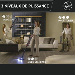 Hoover - Aspirateur Balai sans Fil , Ultraléger & Puissant - Brosse Sols durs - Parquets - Eclairage LED.