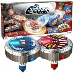 Spinner MAD Battle Pack 2 Joueurs avec 2 Lanceurs et 2 Toupies LED Qui s'allument - Jouet pour Enfant - Dès 5